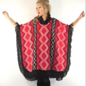 Vintage 70's Boho Festival Poncho Cape - No Tags